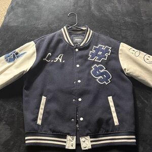 Fashion Nova Navy and White Performance Jacket